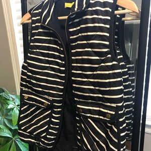Navy Stripe Puffer Vest